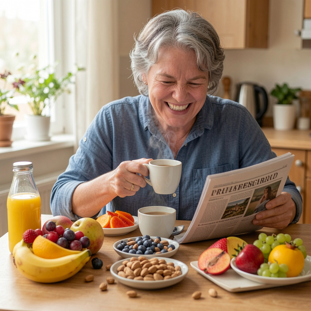 Persoon die energiek de dag begint met een gezonde ochtendroutine